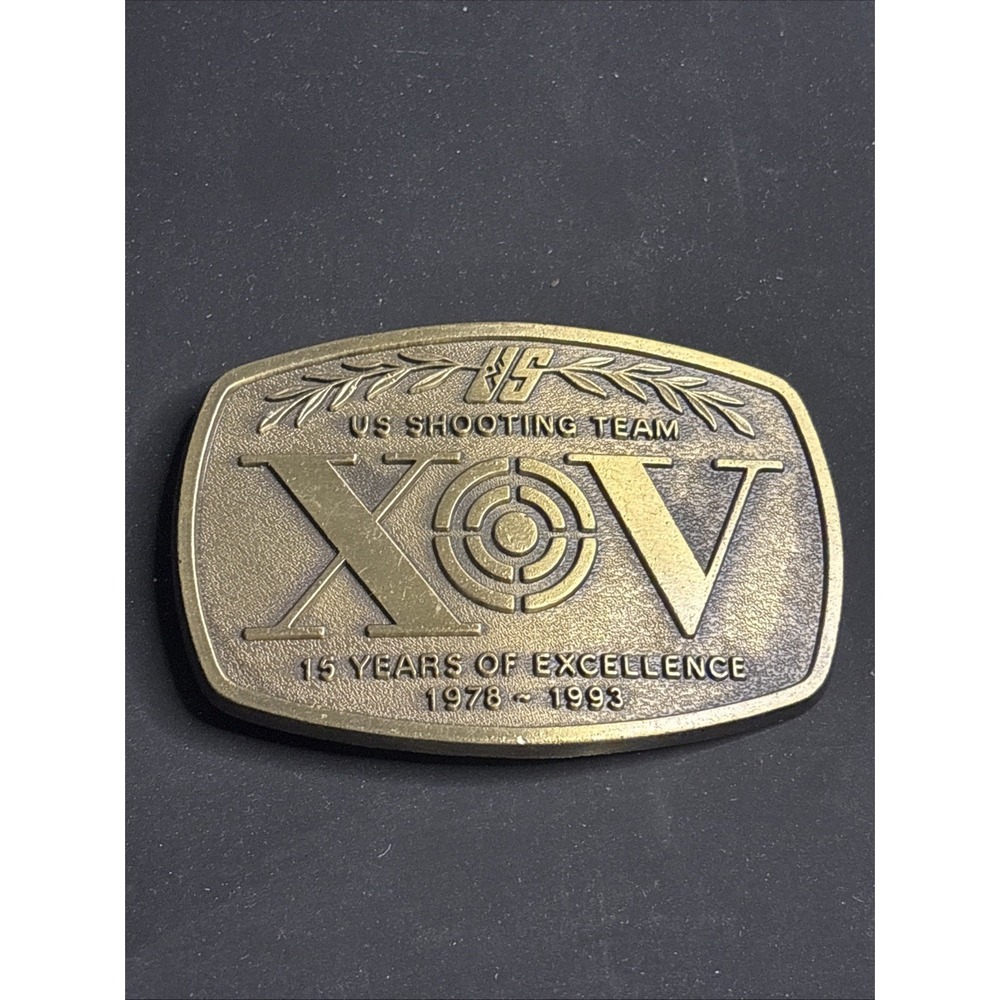 US Shooting Team XV 15 Years Of Excellence 1978-1993 Belt Buckle Olympics Theme